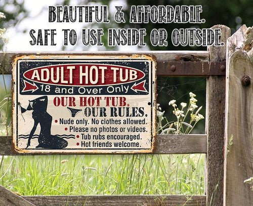Adult Hot Tub - Metal Sign