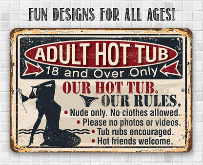 Adult Hot Tub - Metal Sign