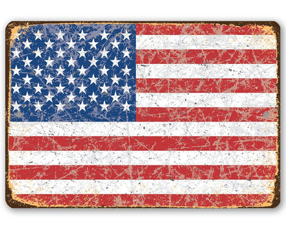American Flag Grunge - Metal Sign
