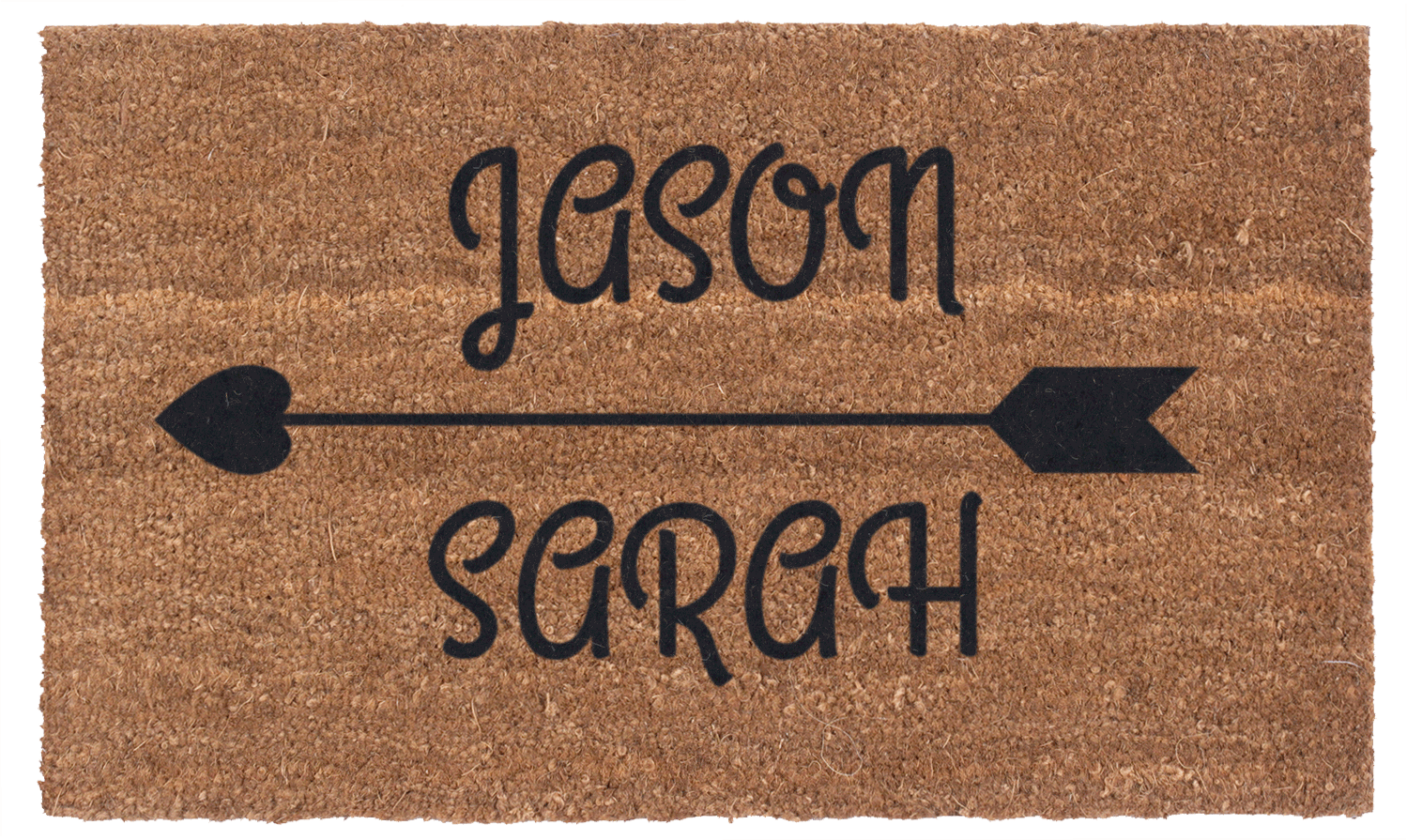 Personalized Cupid's Arrow Handwoven Coco Doormat