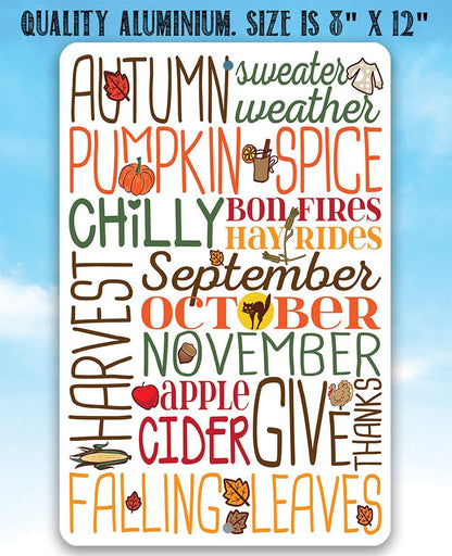 Autumn Sweater Weather - Metal Sign