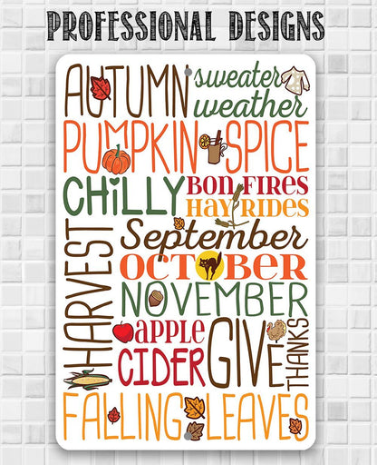 Autumn Sweater Weather - Metal Sign