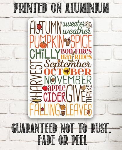 Autumn Sweater Weather - Metal Sign