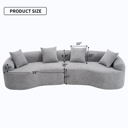 4 Seater Sofa With Fabric, 30D, 60 Hardness Full Sponge, 4 Pillow For Living Room, Home Furniture Sleeper Sectional Sofa For Apartment