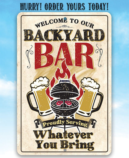 Backyard Bar - Metal Sign