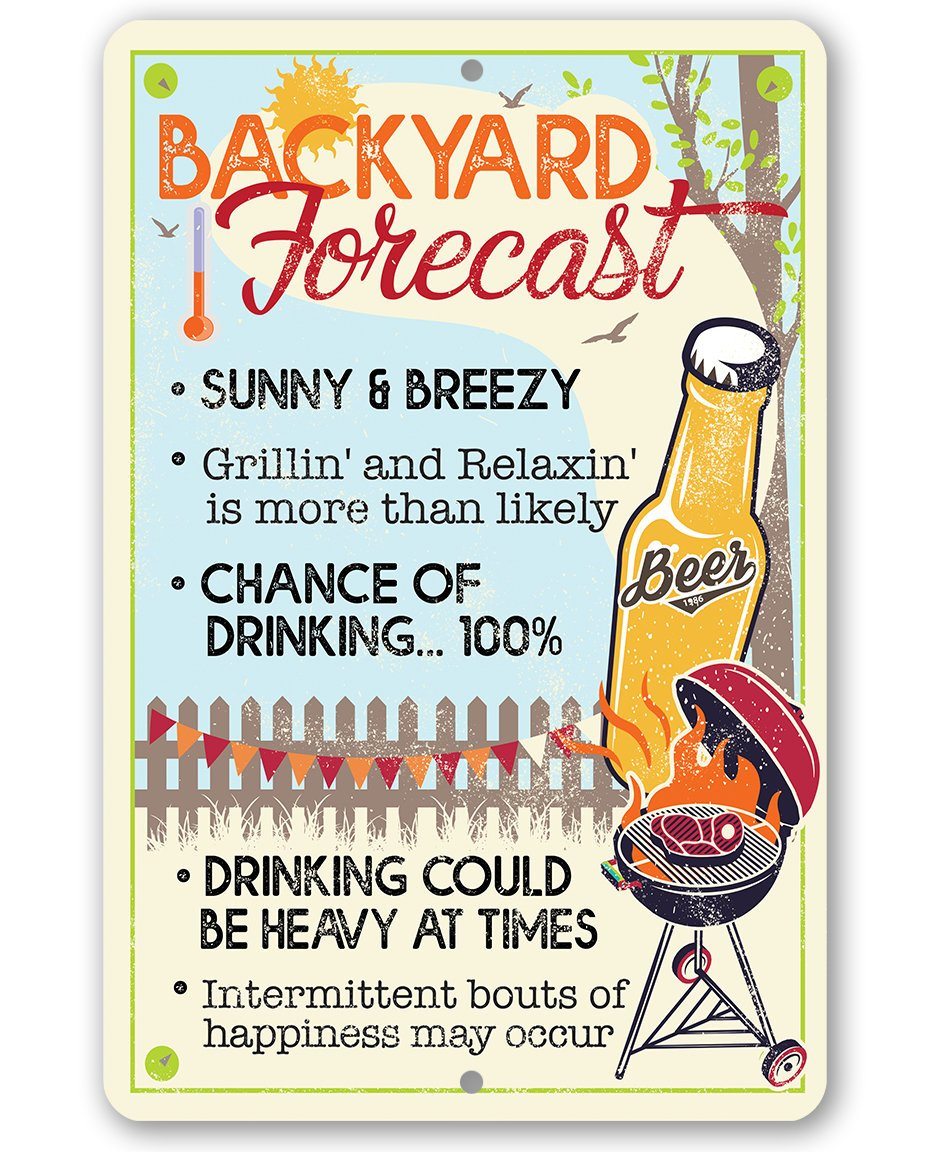 Backyard Forecast - Metal Sign