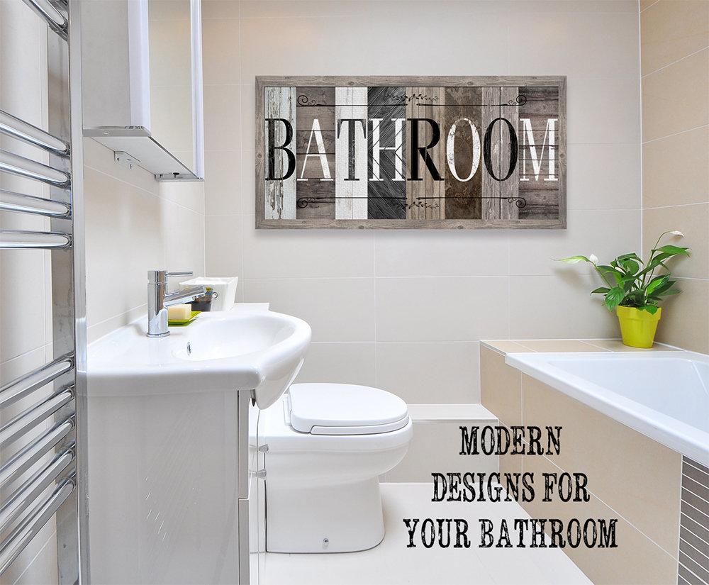 Bathroom in Multi Pattern - Canvas