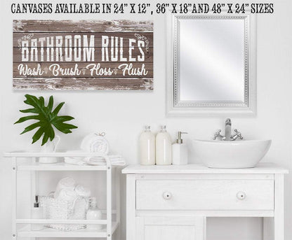 Bathroom Rules - Canvas