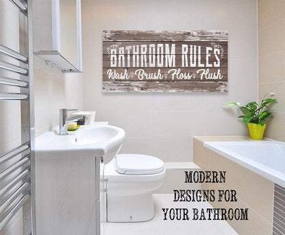 Bathroom Rules - Canvas