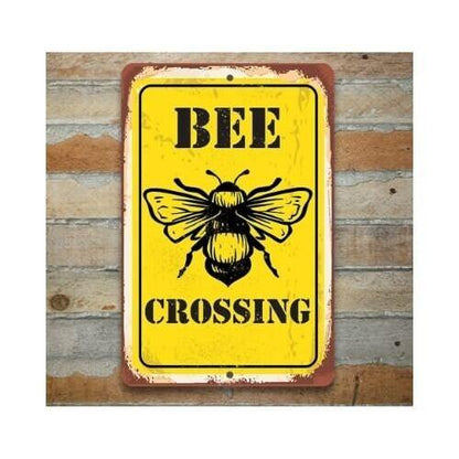 Bee Crossing - Metal Sign