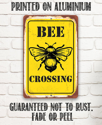 Bee Crossing - Metal Sign