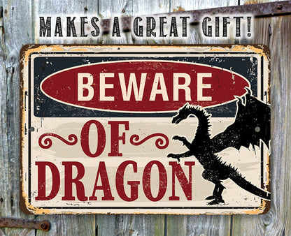 Beware Of Dragon - Metal Sign