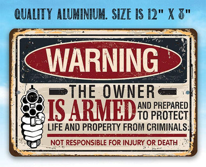 Beware Property Protected - Metal Sign