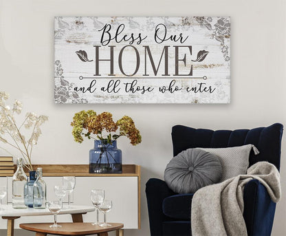 Bless Our Home And All Those Who Enter - Canvas