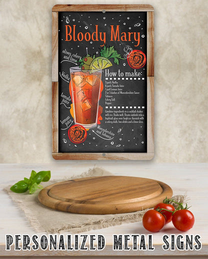 Bloody Mary Bar Recipe - Metal Sign