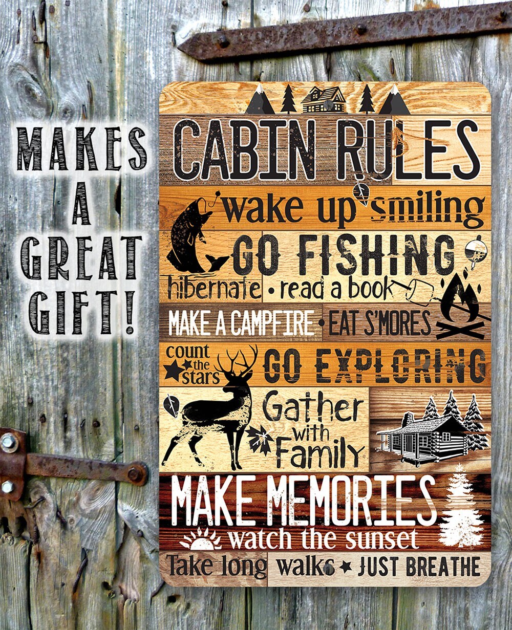 Cabin Rules - Metal Sign