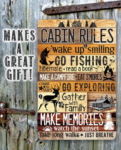 Cabin Rules - Metal Sign