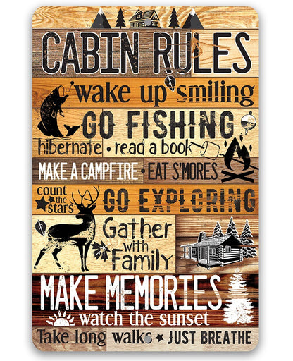 Cabin Rules - Metal Sign