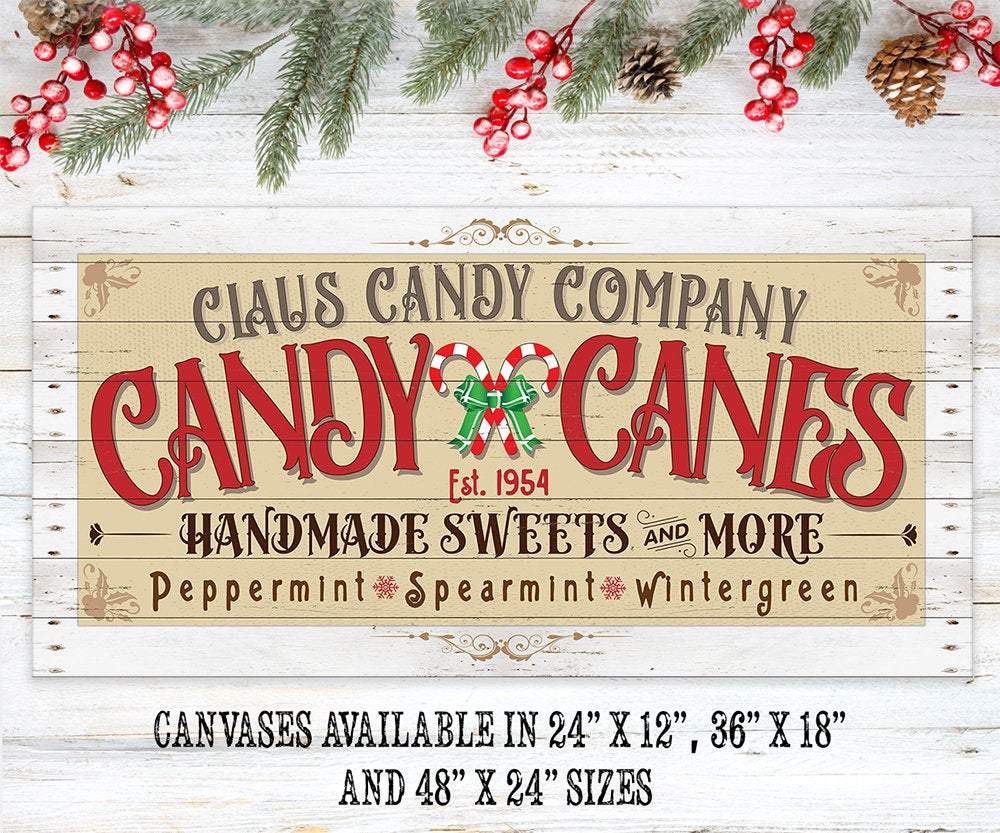 Claus Candy Cane Co - Canvas