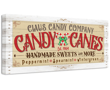 Claus Candy Cane Co - Canvas