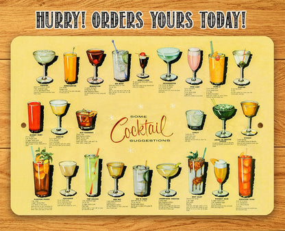 Cocktail Suggestions - Metal Sign