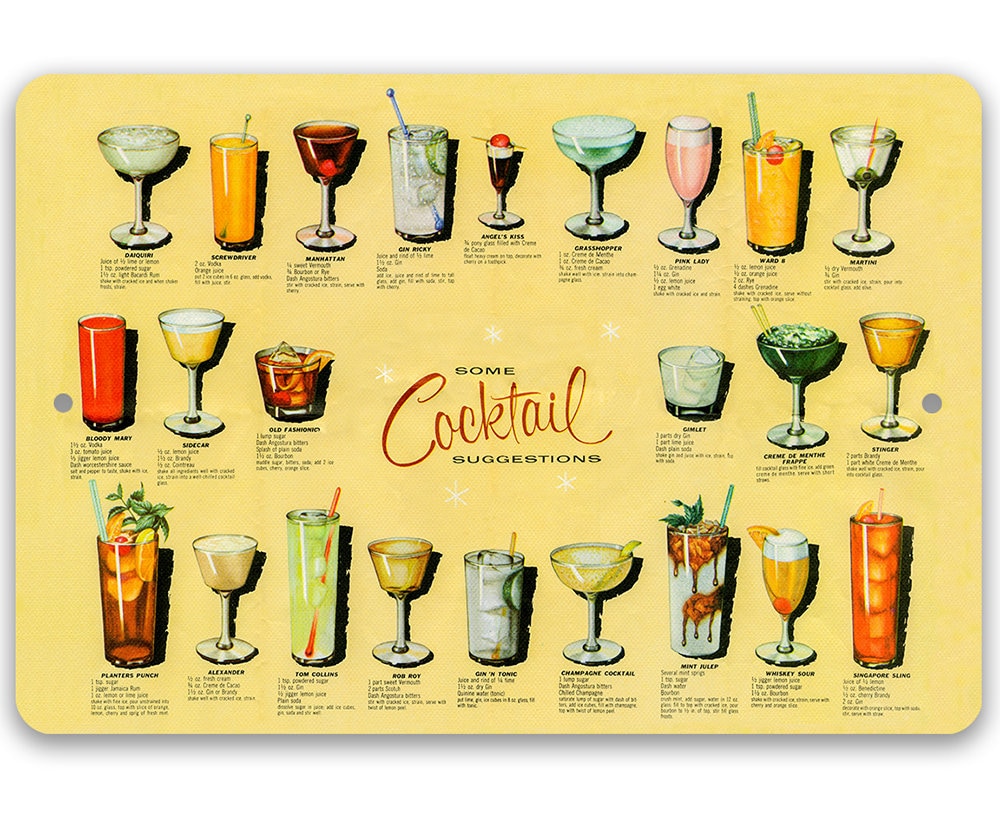 Cocktail Suggestions - Metal Sign
