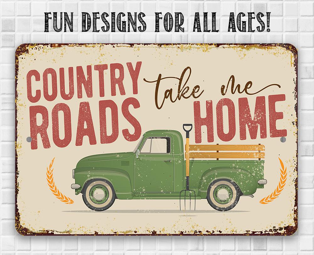Country Roads - Metal Sign