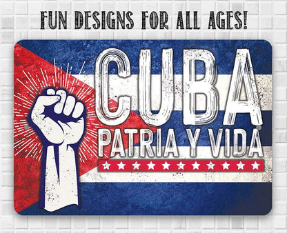 Cuba Libre Patria Y Vida - Metal Sign