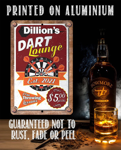 Personalized - Dart Lounge - Metal Sign