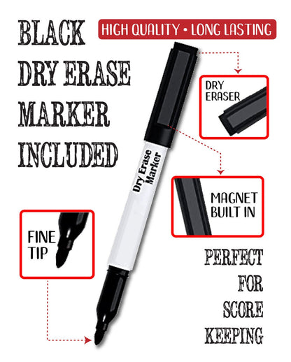 Personalized - Dart Scoreboard Dry Erase for Keeping Score in All Cricket Games, 301 or 501 - Magnetic Dry Erase Marker with Eraser - Metal Sign