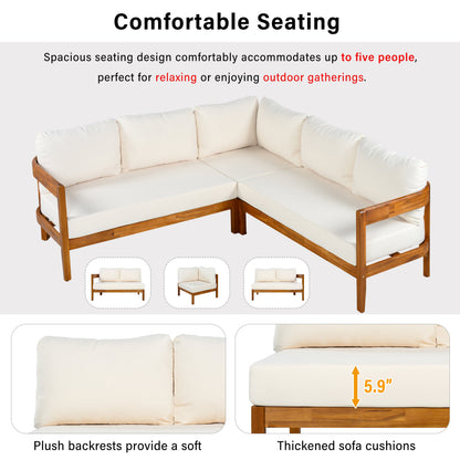 U_Style Acacia Solid Wood Patio Furniture Set