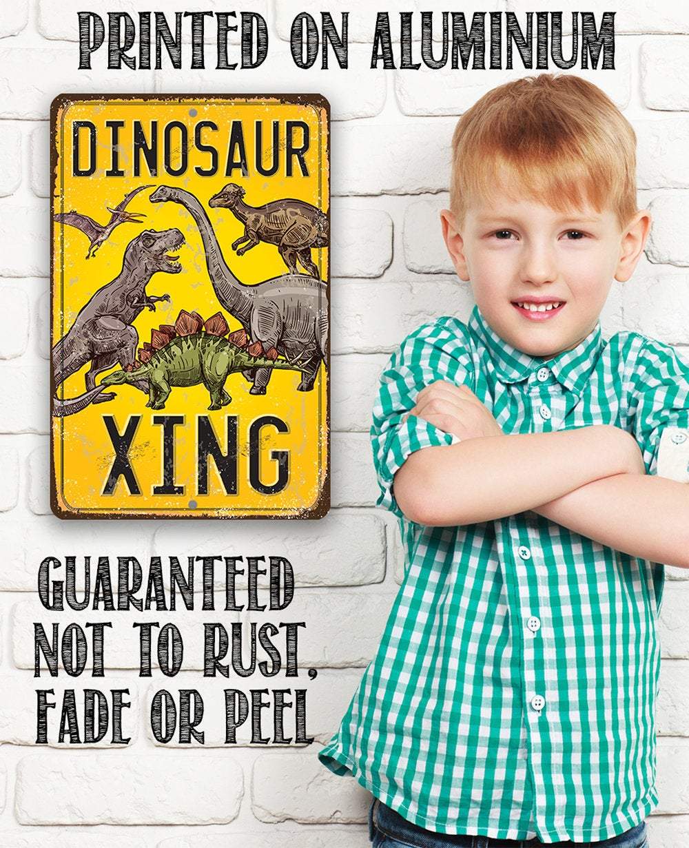 Dinosaur Crossing - Metal Sign