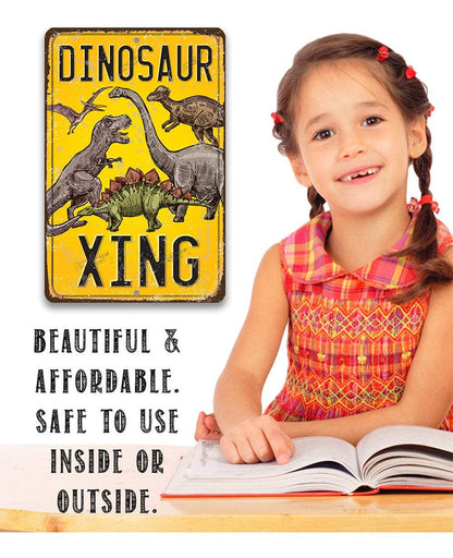 Dinosaur Crossing - Metal Sign
