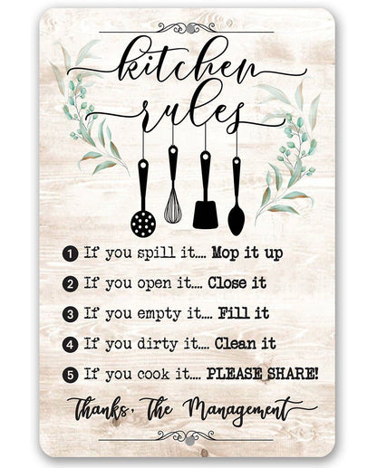 Kitchen Rules - Metal Sign