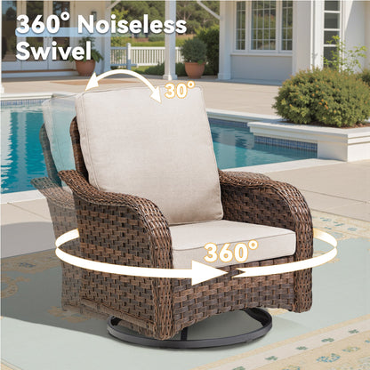 3 Pieces Outdoor Furniture Set, Outdoor Swivel Gliders Rocker