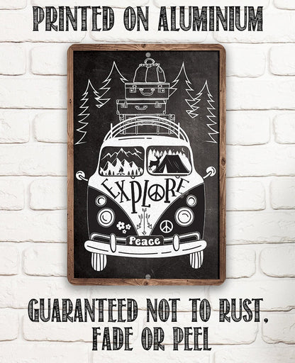 Explore in a Volkswagen, Peace - Metal Sign