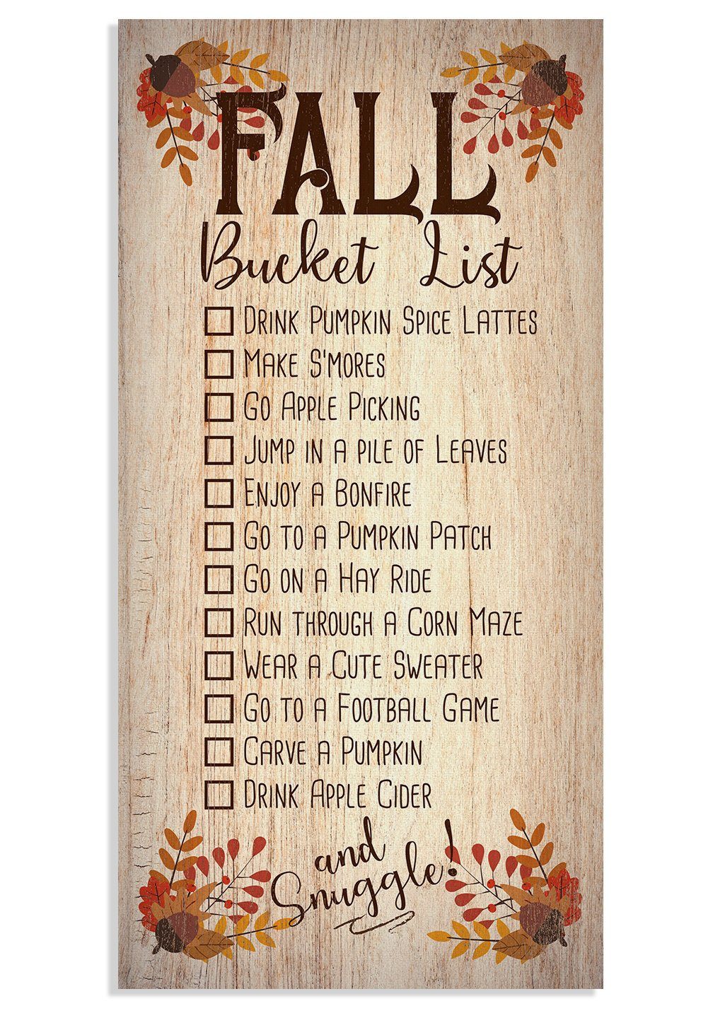 Fall Bucket List - Canvas