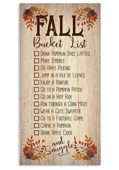 Fall Bucket List - Canvas