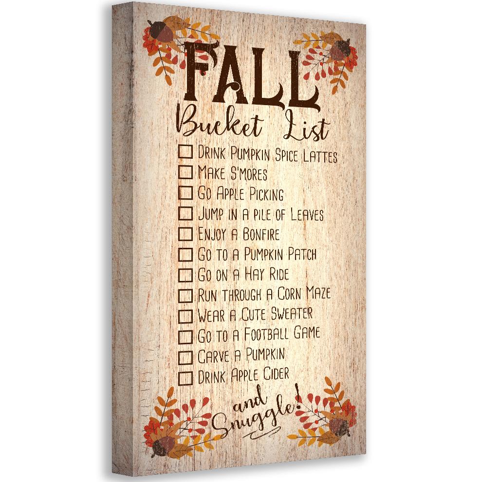 Fall Bucket List - Canvas