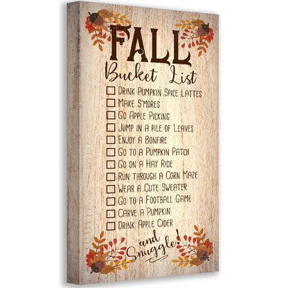 Fall Bucket List - Canvas