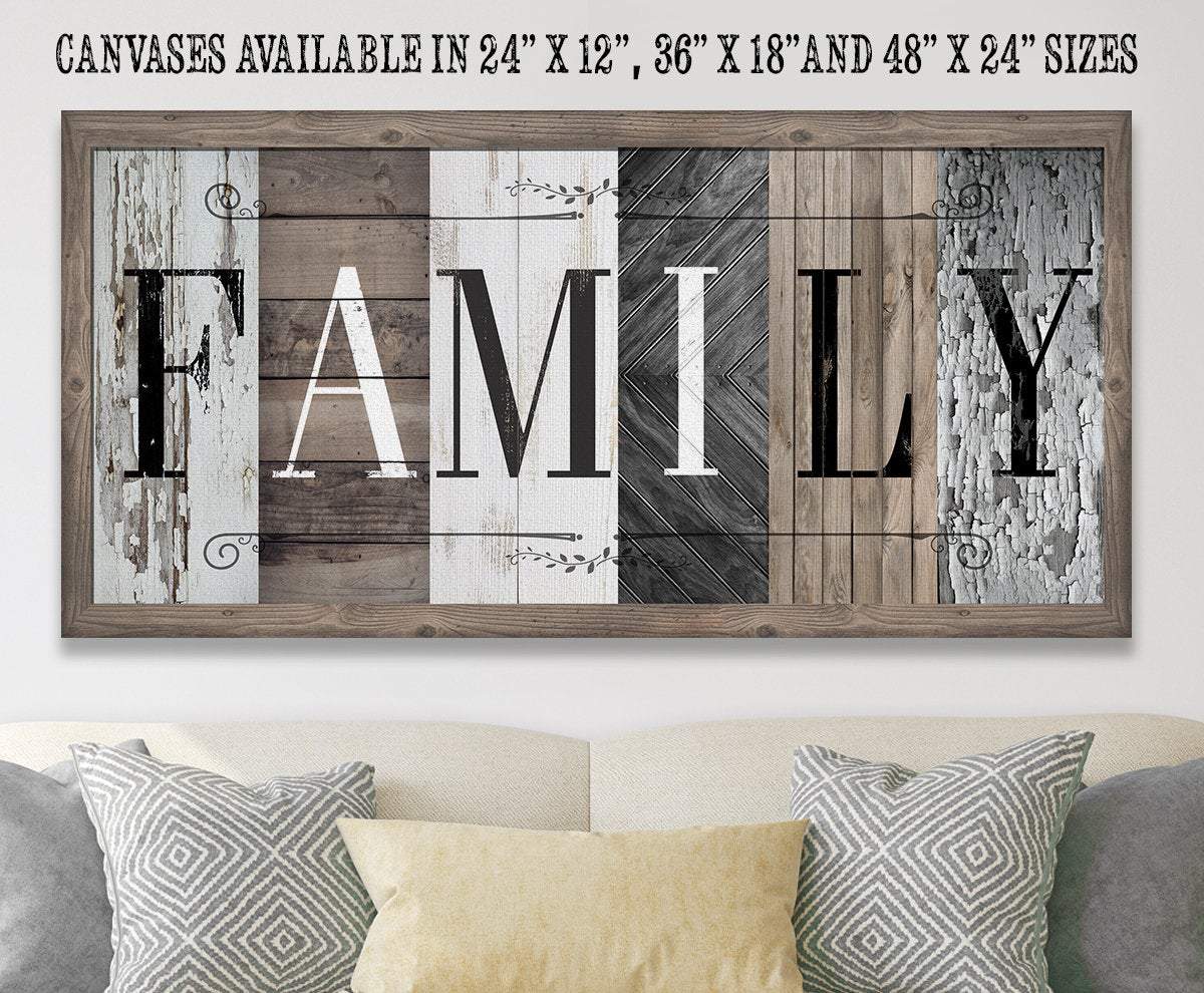 Family in Multi Pattern - Canvas