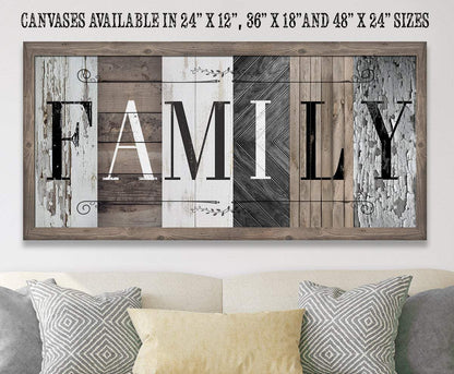 Family in Multi Pattern - Canvas