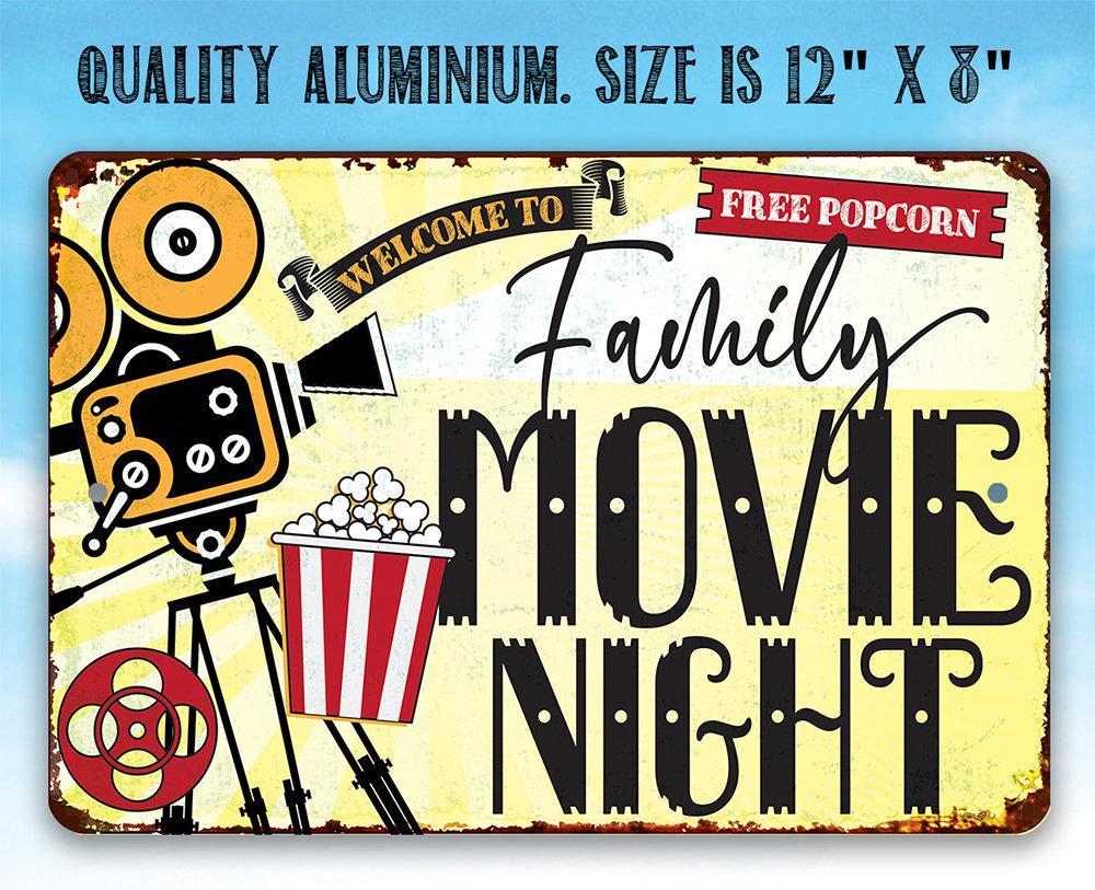 Family Movie Night - Metal Sign