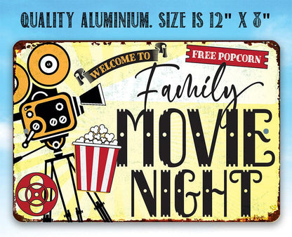 Family Movie Night - Metal Sign