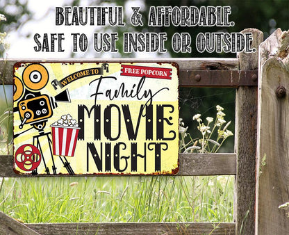 Family Movie Night - Metal Sign