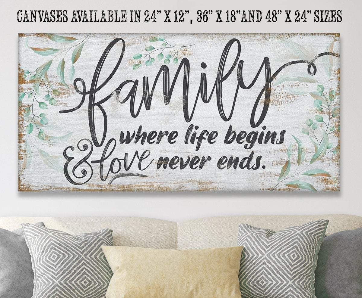 Family Where Life Begins - Canvas