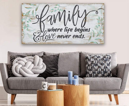 Family Where Life Begins - Canvas