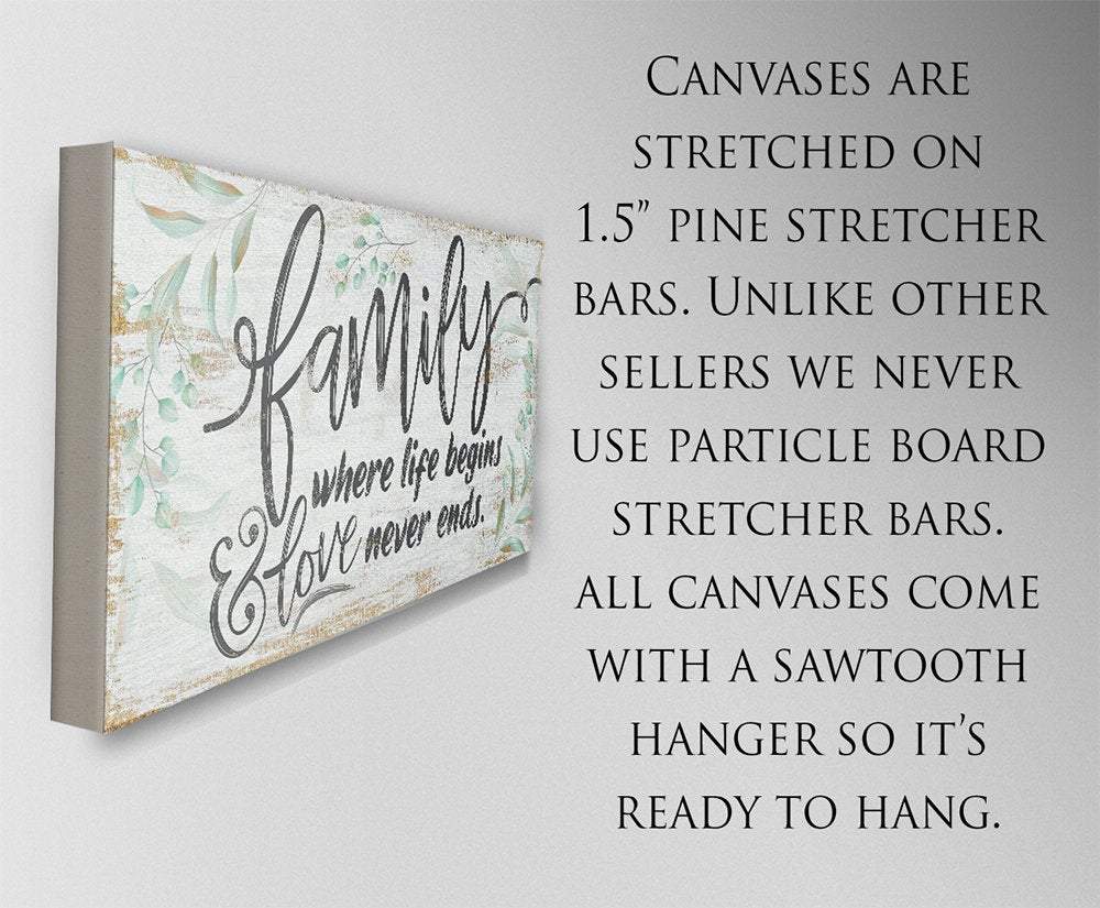 Family Where Life Begins - Canvas