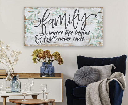 Family Where Life Begins - Canvas