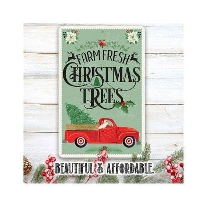 Farm Fresh Christmas Trees - Metal Sign